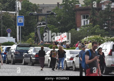 Anti-Russian Demonstrations in Tbilisi, Georgia (Country) 29th June 2019 Stock Photo