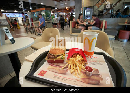 Big Mac meal in the worlds largest entertainment McDonalds restaurant on international drive Orlando Florida USA Stock Photo