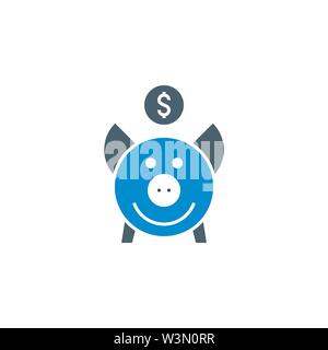 Piggy Bank related vector glyph icon. Stock Vector