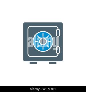 Safe related vector glyph icon. Stock Vector