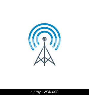 Transmiter related vector glyph icon. Stock Vector