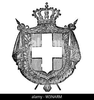 Coat of arms of the Kingdom of Sardinia 2. Stock Photo