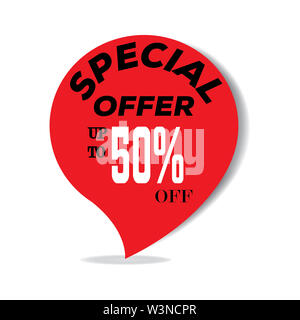 Special offer red banner - vector format Stock Photo