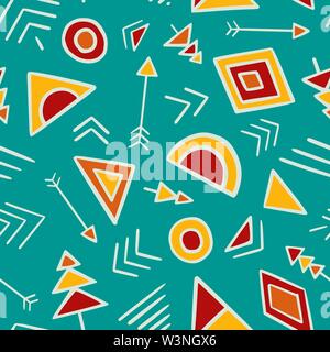 Tribal Abstract seamless repeat pattern. Vector illustration background. For print, textile, web, home decor, fashion, surface, graphic design Stock Vector