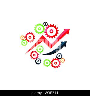 Gears RGB color icon. Mechanical engineering. Machine building,  constructing. Technology and industry. Symbol with abstract meaning.  Isolated vector illustration. Simple filled line drawing 4621055 Vector Art  at Vecteezy