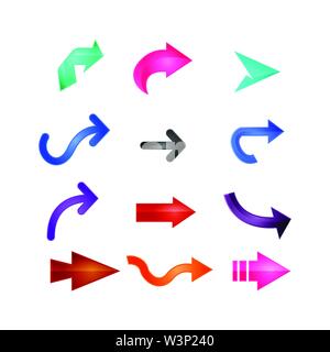Colored arrow logo symbol set design vector image Stock Vector