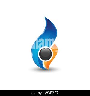 Gas and oil industrial logo design idea. 3D logo concept vector logo. Stock Vector