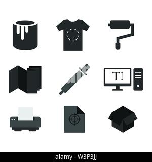 Print icons set flat design vector illustration Stock Vector