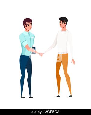 Men shaking hands vector emoji isolated on white background