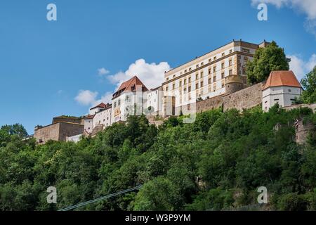 View to the castle Veste Oberhaus, Passau, Lower Bavaria, Bavaria, Germany Stock Photo