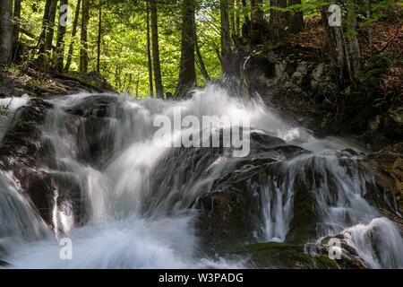 Waterfall in the Dr. Vogelgesang gorge at Trattenbach, Spital am Pyhrn, Pyhrn-Priel region, also Pyhrn-Eisenwurzen, Traunviertel, Upper Austria Stock Photo