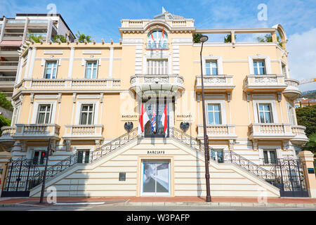 MONTE CARLO, MONACO - AUGUST 20, 2016: Barclays bank building in a sunny summer day in Monte Carlo, Monaco. Stock Photo