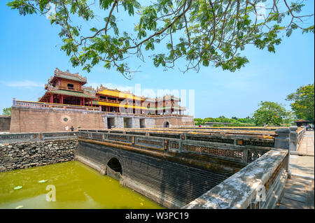Dai Noi Palace Complex of Hue Monuments. The place that leads to the palaces of kings is the official in the 19th century in Hue, Vietnam