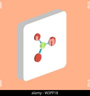 Molecule Simple vector icon. Illustration symbol design template for web mobile UI element. Perfect color isometric pictogram on 3d white square. Mole Stock Vector