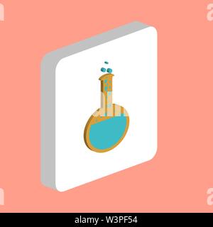 Test Tube Simple vector icon. Illustration symbol design template for web mobile UI element. Perfect color isometric pictogram on 3d white square. Tes Stock Vector