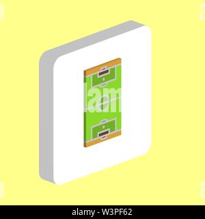 Football Field Simple vector icon. Illustration symbol design template for web mobile UI element. Perfect color isometric pictogram on 3d white square Stock Vector