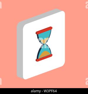 Hourglass Simple vector icon. Illustration symbol design template for web mobile UI element. Perfect color isometric pictogram on 3d white square. Hou Stock Vector