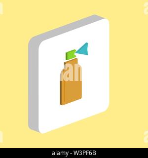 Spray Can Simple vector icon. Illustration symbol design template for web mobile UI element. Perfect color isometric pictogram on 3d white square. Spr Stock Vector