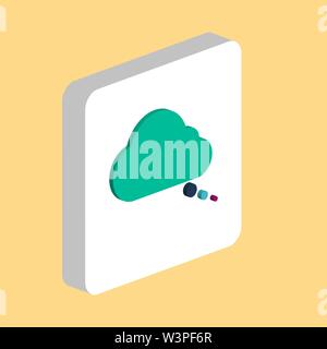 Speech Bubble Simple vector icon. Illustration symbol design template for web mobile UI element. Perfect color isometric pictogram on 3d white square. Stock Vector