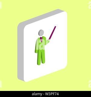 Teacher, Instructor Simple vector icon. Illustration symbol design template for web mobile UI element. Perfect color isometric pictogram on 3d white s Stock Vector