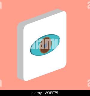 Eye Simple vector icon. Illustration symbol design template for web mobile UI element. Perfect color isometric pictogram on 3d white square. Eye icons Stock Vector