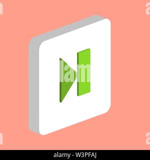 Next Music Track Simple vector icon. Illustration symbol design template for web mobile UI element. Perfect color isometric pictogram on 3d white squa Stock Vector