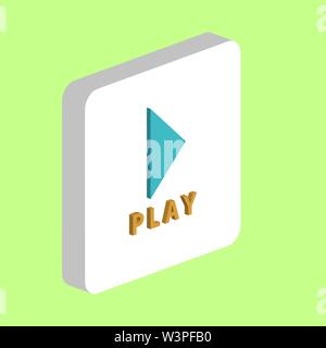 Music Play linear button Simple vector icon Illustration symbol design template for web mobile UI element Perfect color isometric pictogram on 3d whit Stock Vector