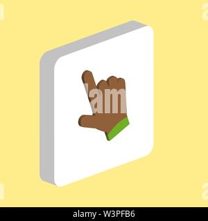 Hand Cursor Simple vector icon. Illustration symbol design template for web mobile UI element. Perfect color isometric pictogram on 3d white square. H Stock Vector