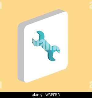 Spanner, Wrench Simple vector icon. Illustration symbol design template for web mobile UI element. Perfect color isometric pictogram on 3d white squar Stock Vector