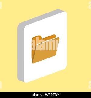 Office Folder Simple vector icon. Illustration symbol design template for web mobile UI element. Perfect color isometric pictogram on 3d white square. Stock Vector