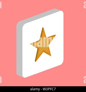 Clasic Gold Star Simple vector icon. Illustration symbol design template for web mobile UI element. Perfect color isometric pictogram on 3d white squa Stock Vector