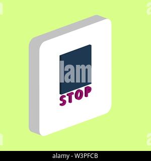 Music Stop linear button Simple vector icon Illustration symbol design template for web mobile UI element Perfect color isometric pictogram on 3d whit Stock Vector