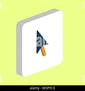 PC Cursor Arrow Simple vector icon. Illustration symbol design template for web mobile UI element. Perfect color isometric pictogram on 3d white squar Stock Vector