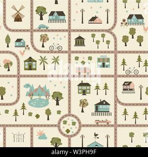 City map seamless pattern. Vector illustration Stock Vector