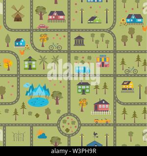 City map seamless pattern. Vector illustration Stock Vector