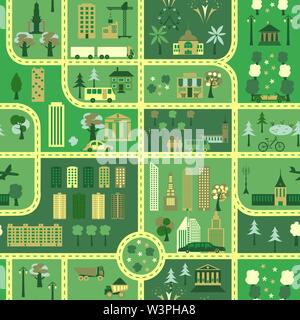 City map seamless pattern. Vector illustration Stock Vector