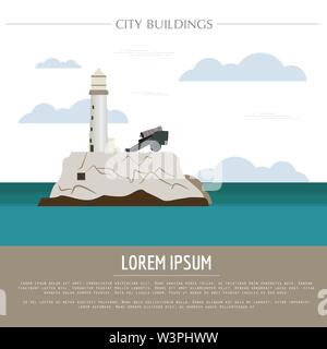 City buildings graphic template. Cuba. Vector illustration Stock Vector
