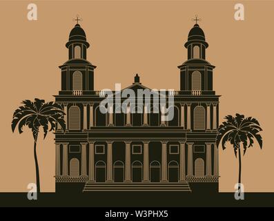 City buildings graphic template. Nicaragua. Vector illustration Stock Vector