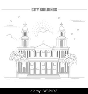 City buildings graphic template. Nicaragua. Vector illustration Stock Vector