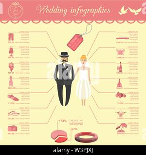 Set of vintage wedding, fashion style and travel infographic elements, templates. Vector illustration Stock Vector