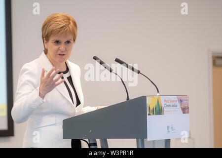 Nicola Sturgeon addressing conference Stock Photo