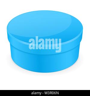 Round blue box Stock Vector
