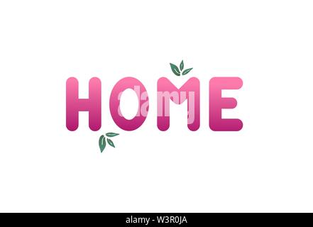 Vector illustration with handwritten phrase - Home. Lettering. Stock Vector