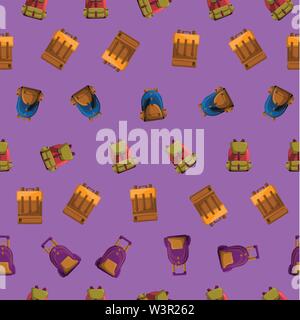 Seamless Pattern with Colorful School Bag Vector Stock Vector