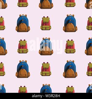 Seamless Pattern with Colorful School Bag Vector Stock Vector