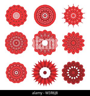 Ornamental Line Pattern. Round Texture. Oriental Geometric Ornament Stock Vector