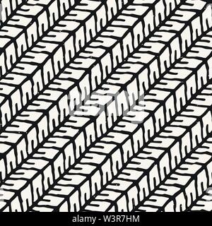 Simple ink geometric pattern. Monochrome black and white strokes background. Hand drawn ink diagonal lines. Stock Vector