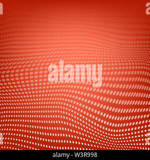 Polygonal Space. Low Poly Red Background with Connecting Dot. Big Data. Connection Structure. Grid with Dots Texture. Stock Vector