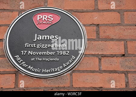 The band James commemorative plaque Stock Photo