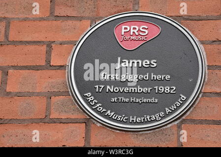 The band James commemorative plaque Stock Photo